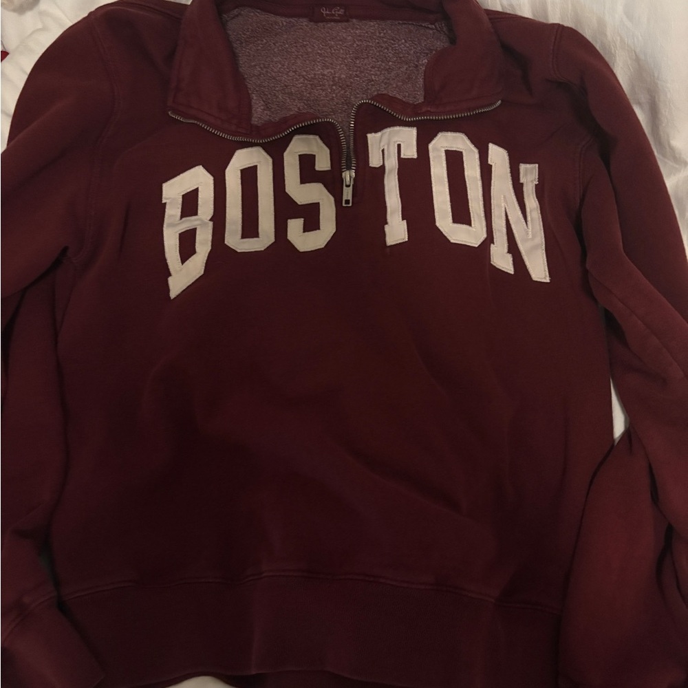 Brandy Melville Red Polo Collar Hoodie